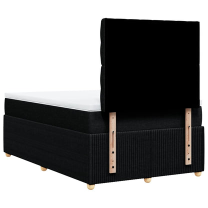 Boxspring met matras stof zwart 120x200 cm