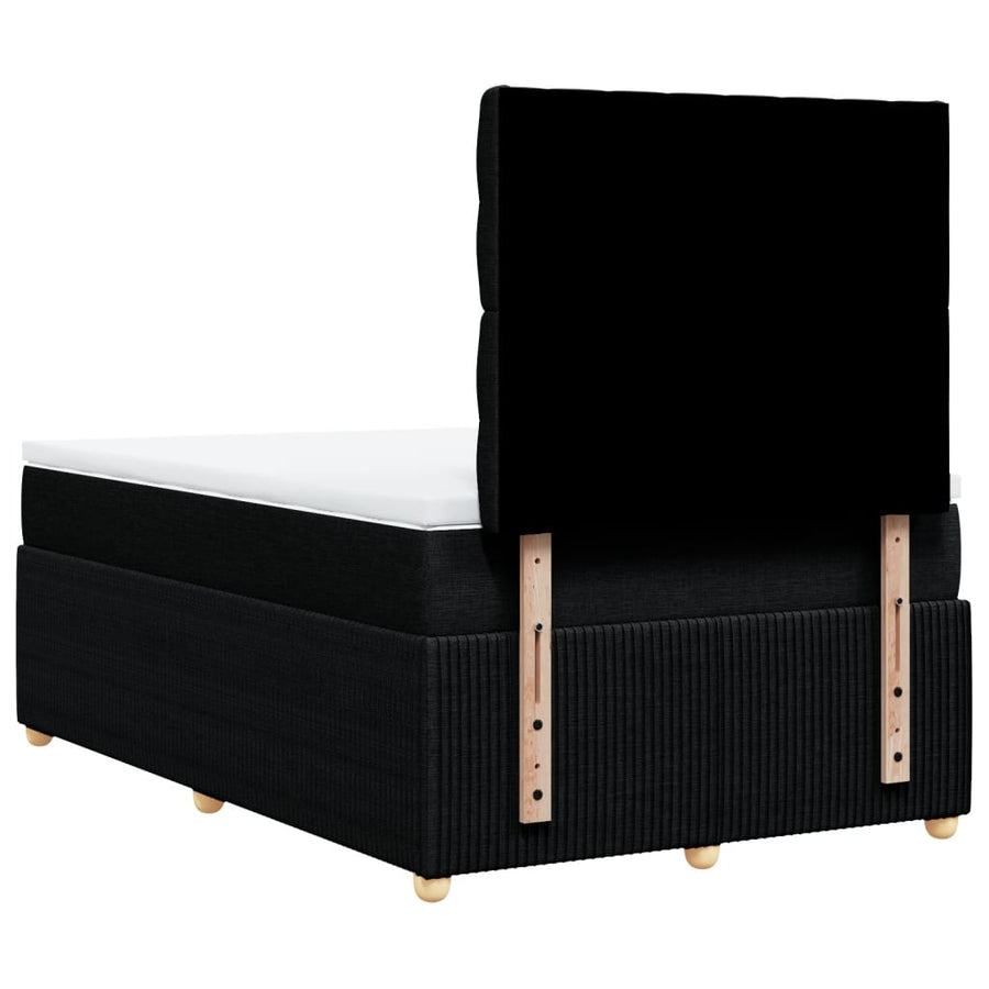 Boxspring met matras stof zwart 120x200 cm