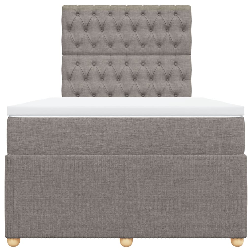 Boxspring met matras stof taupe 120x200 cm