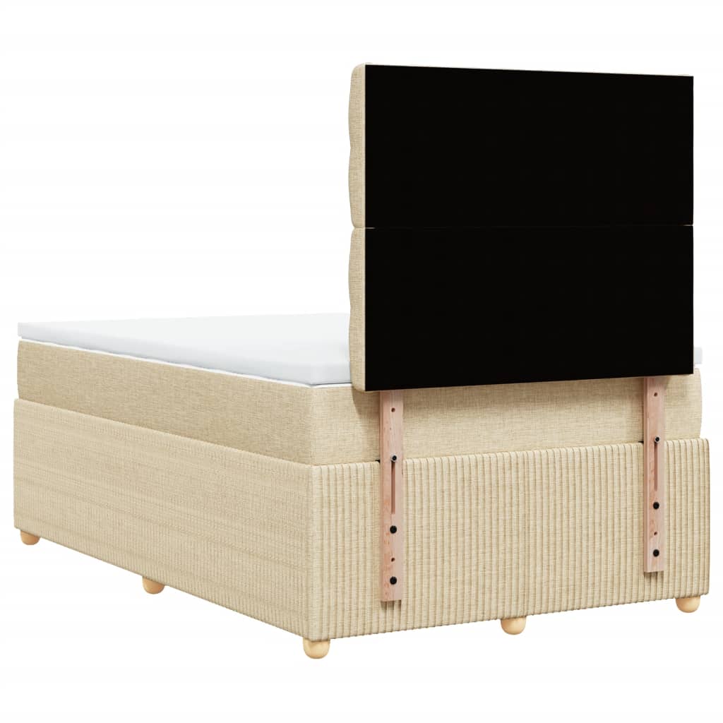 Boxspring met matras stof crèmekleurig 120x200 cm