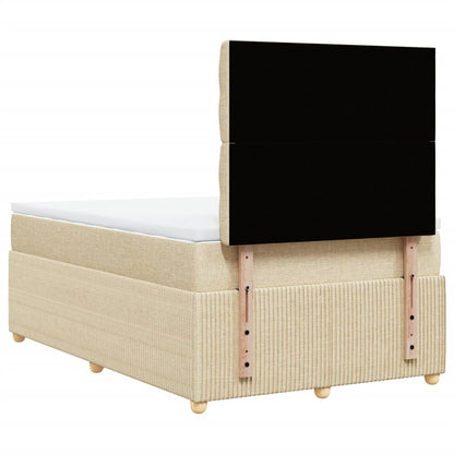 Boxspring met matras stof crèmekleurig 120x200 cm