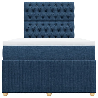 Boxspring met matras stof blauw 120x200 cm