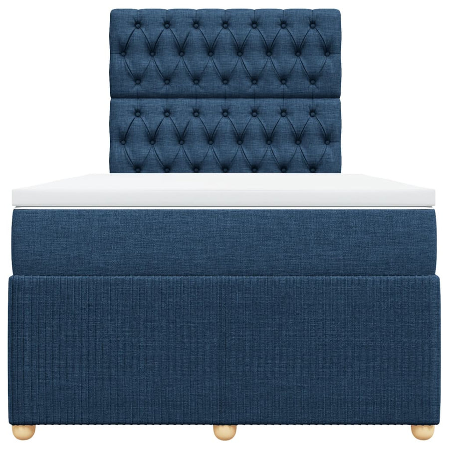 Boxspring met matras stof blauw 120x200 cm