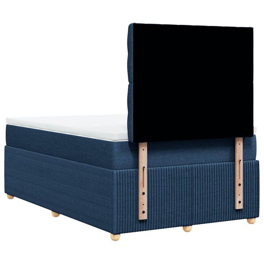 Boxspring met matras stof blauw 120x200 cm