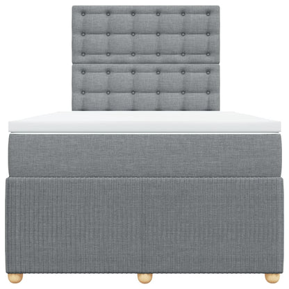 Boxspring met matras stof lichtgrijs 120x200 cm