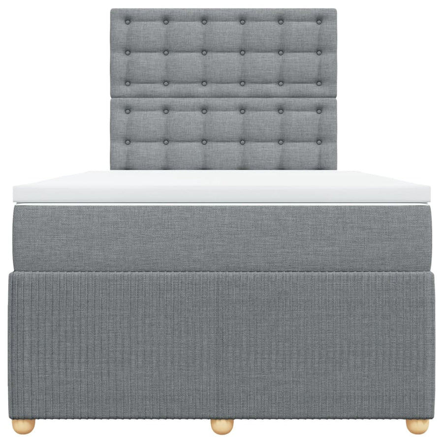 Boxspring met matras stof lichtgrijs 120x200 cm