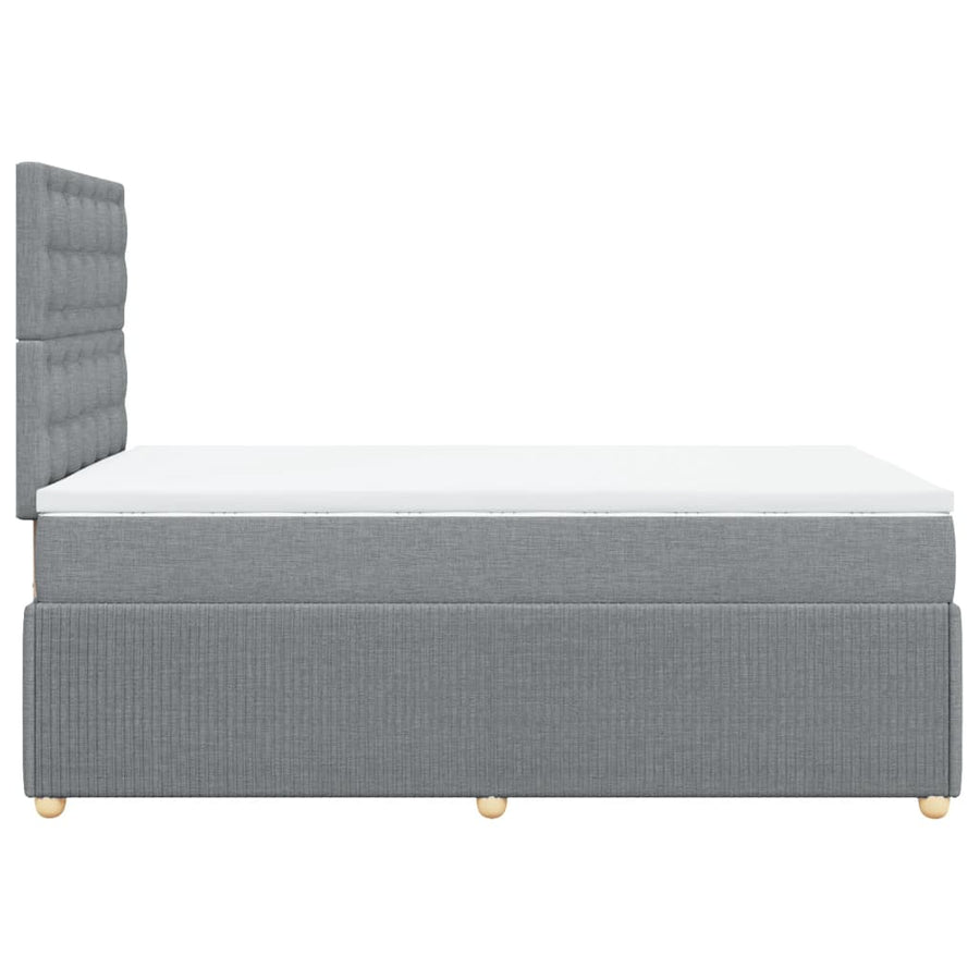 Boxspring met matras stof lichtgrijs 120x200 cm
