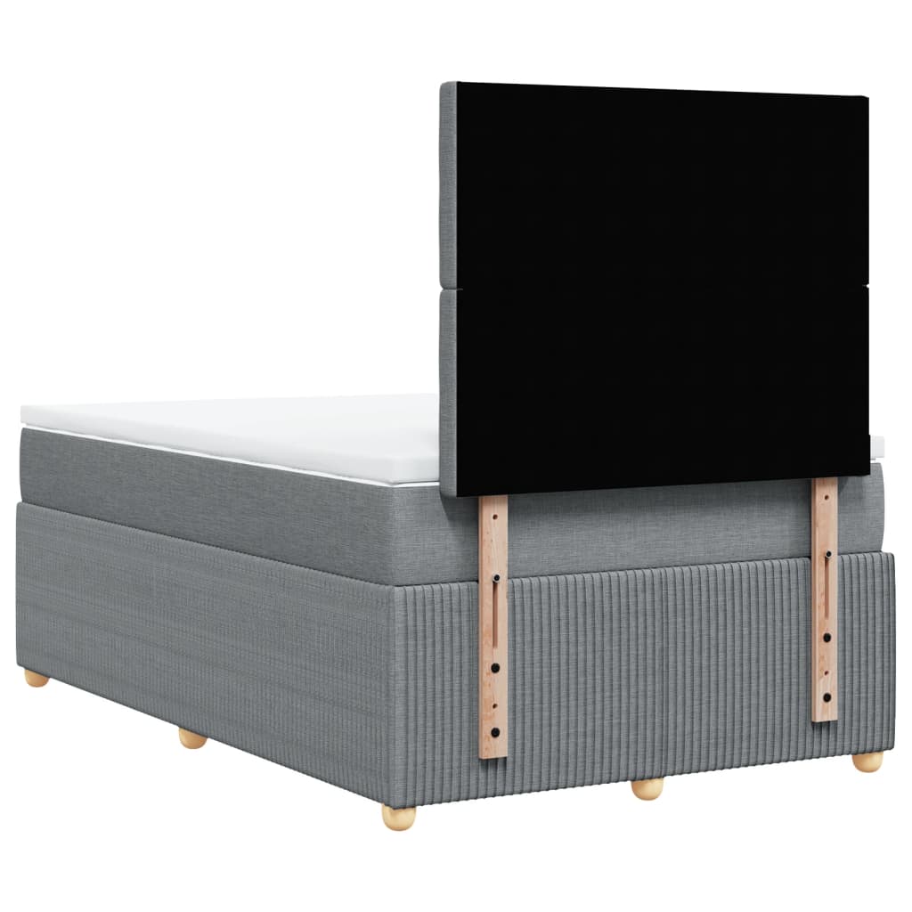 Boxspring met matras stof lichtgrijs 120x200 cm