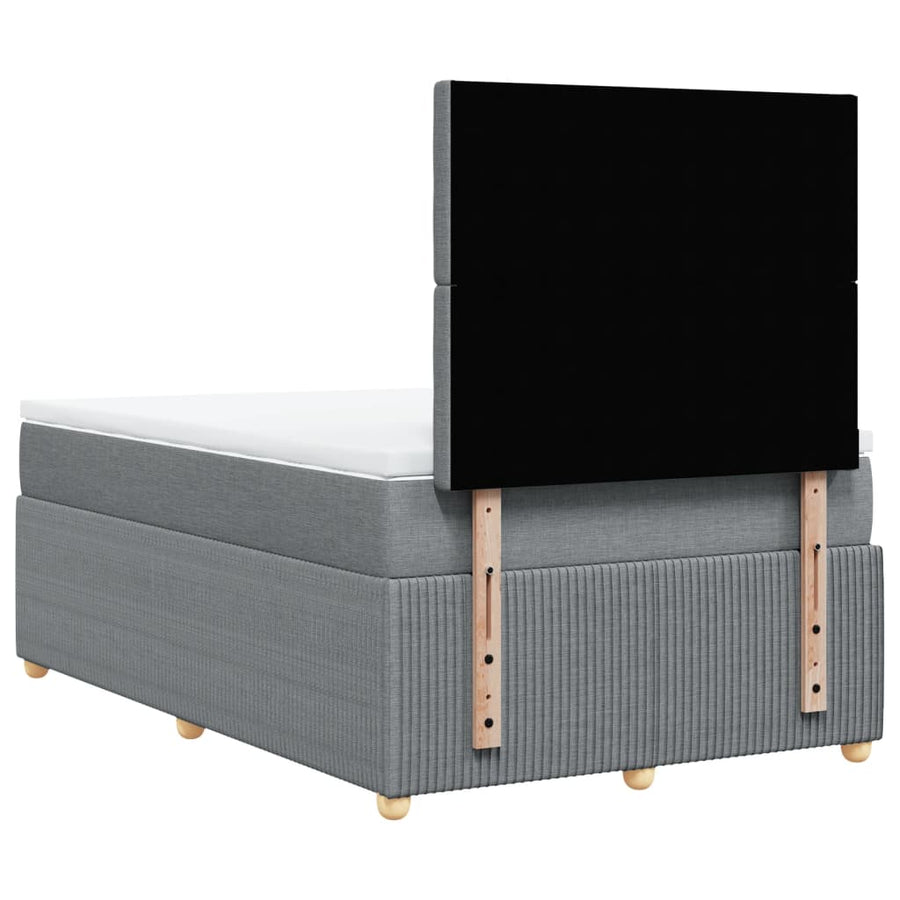 Boxspring met matras stof lichtgrijs 120x200 cm