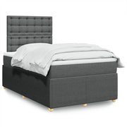 Boxspring met matras 120x200 cm donkergrijs