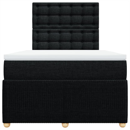 Boxspring met matras stof zwart 120x200 cm