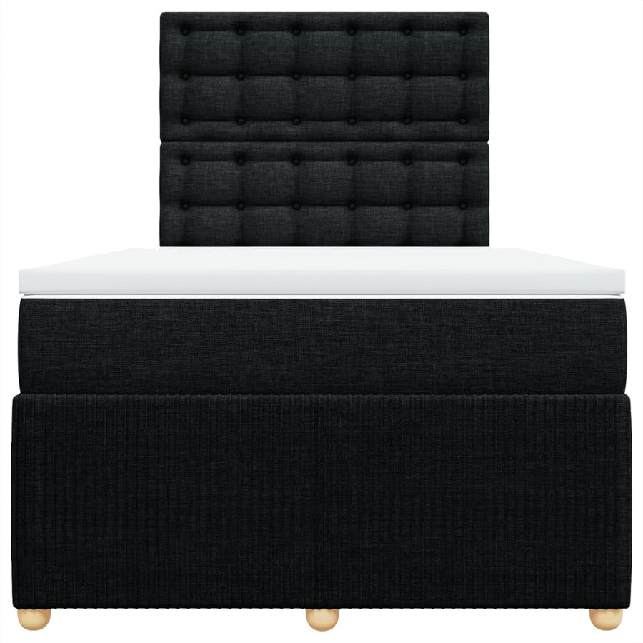 Boxspring met matras stof zwart 120x200 cm