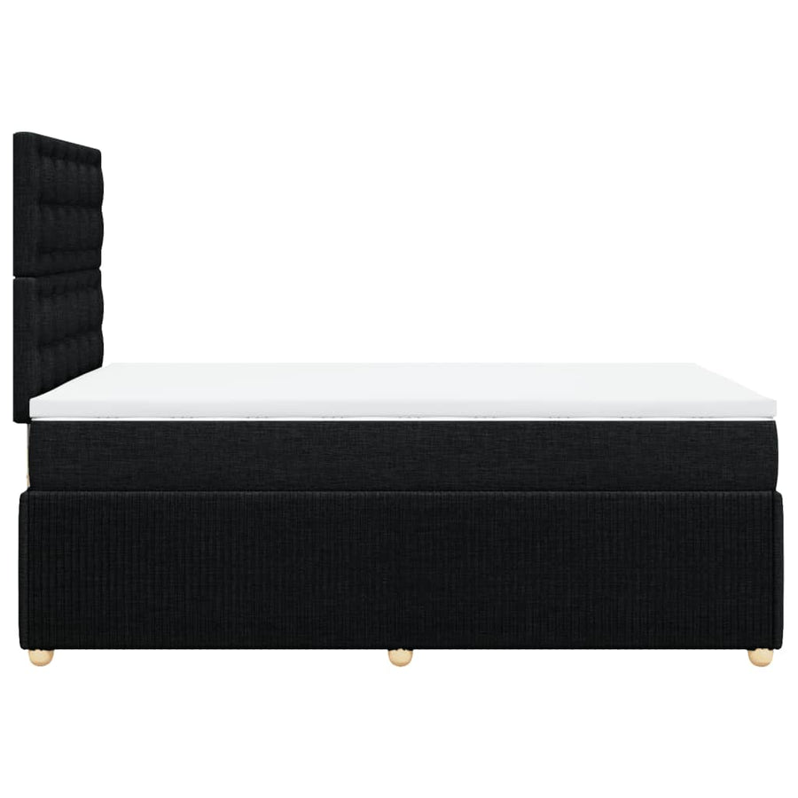 Boxspring met matras stof zwart 120x200 cm