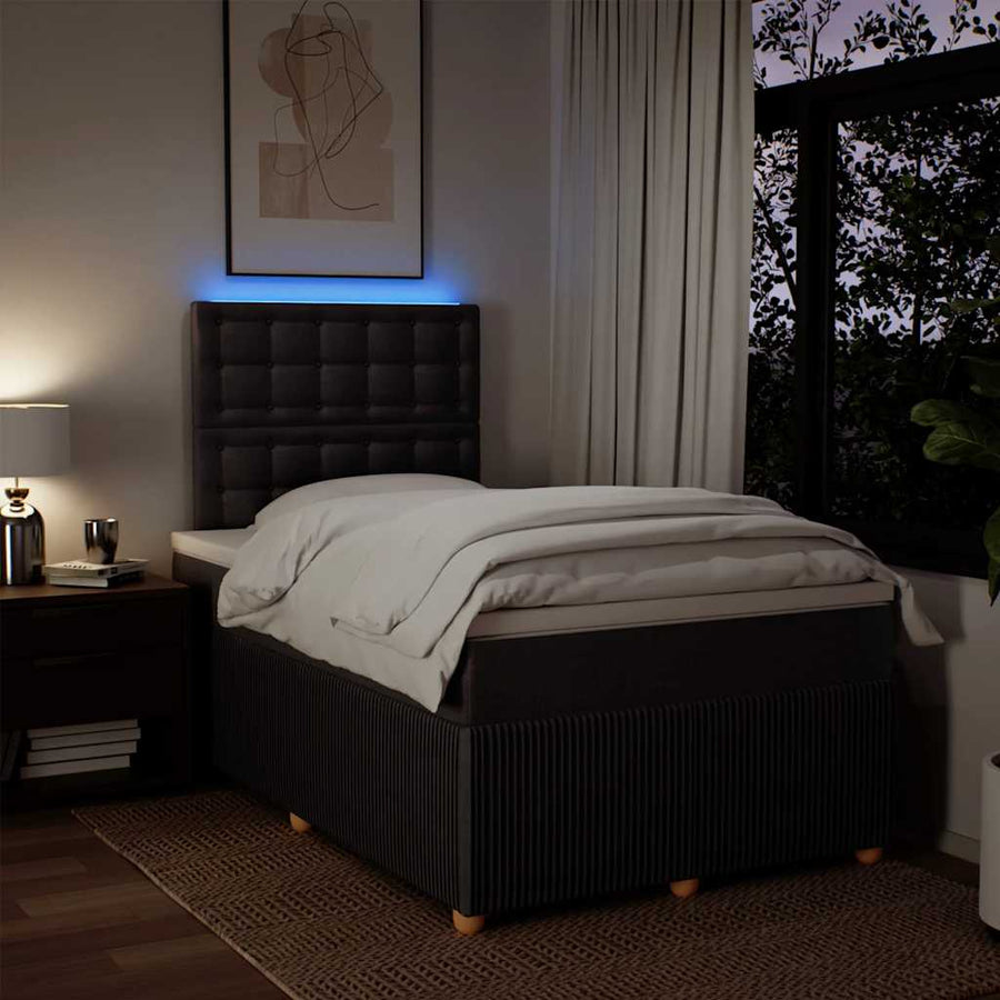 Boxspring met matras stof donkerbruin 120x200 cm