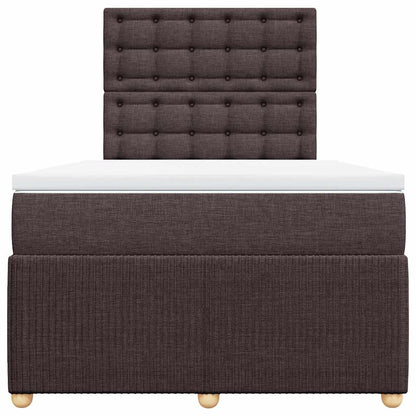 Boxspring met matras stof donkerbruin 120x200 cm