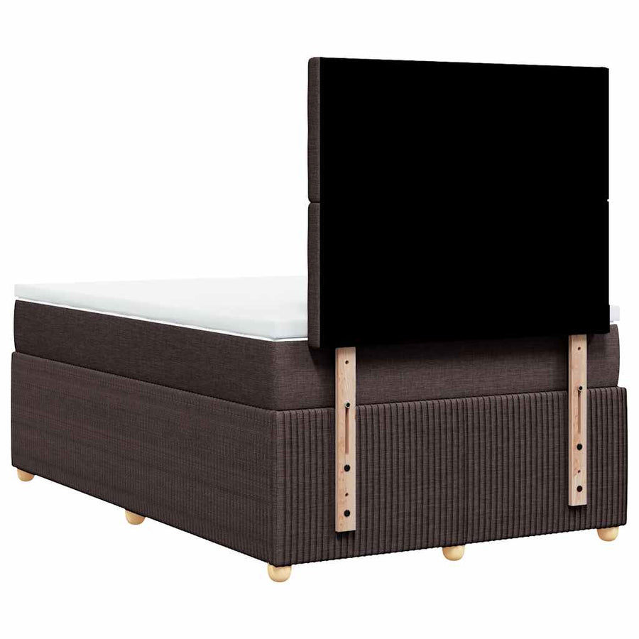 Boxspring met matras stof donkerbruin 120x200 cm