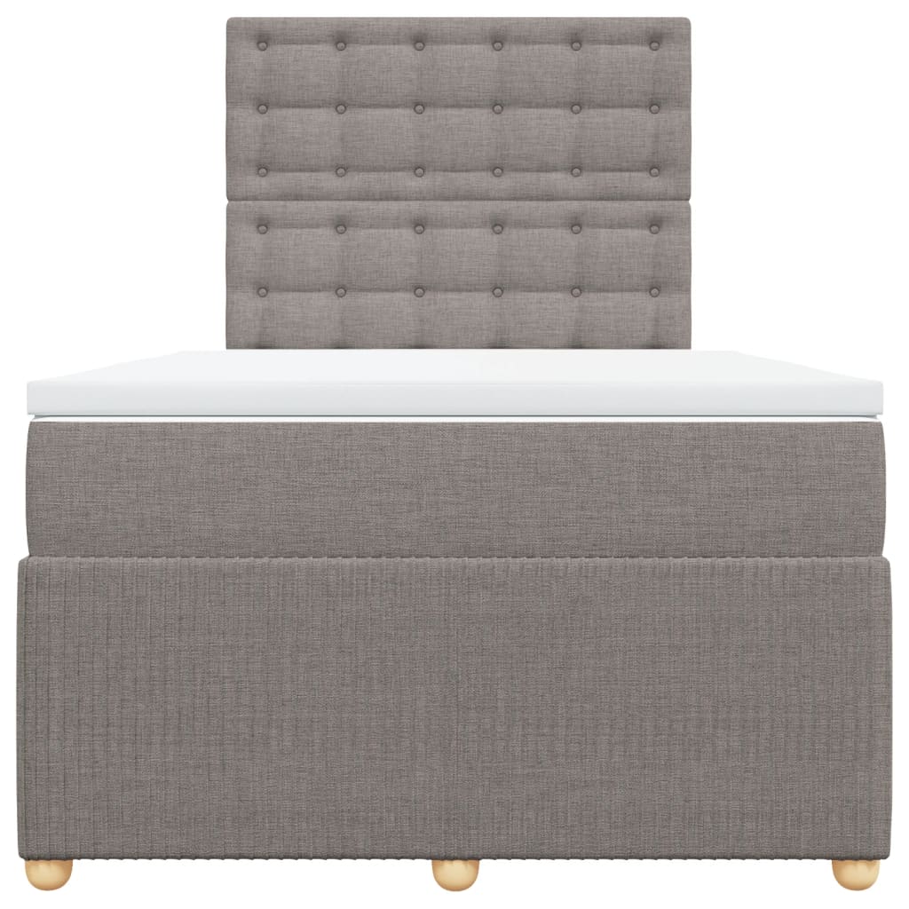 Boxspring met matras stof taupe 120x200 cm