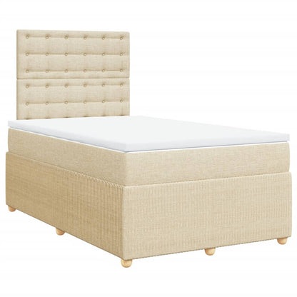 Boxspring met matras stof crèmekleurig 120x200 cm
