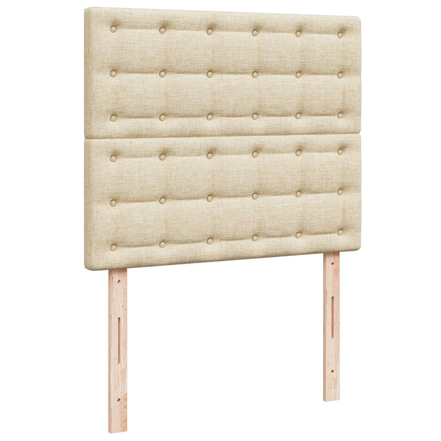 Boxspring met matras stof crèmekleurig 120x200 cm