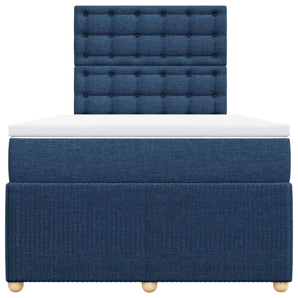 Boxspring met matras stof blauw 120x200 cm
