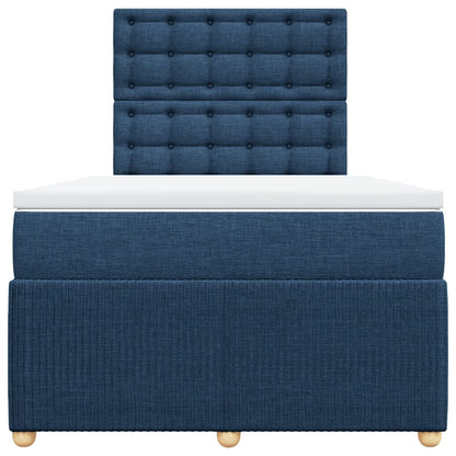 Boxspring met matras stof blauw 120x200 cm