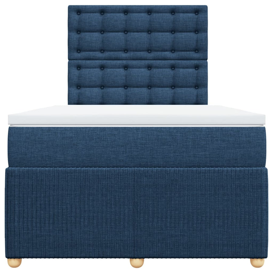 Boxspring met matras stof blauw 120x200 cm