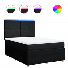 Boxspring met matras stof zwart 140x190 cm