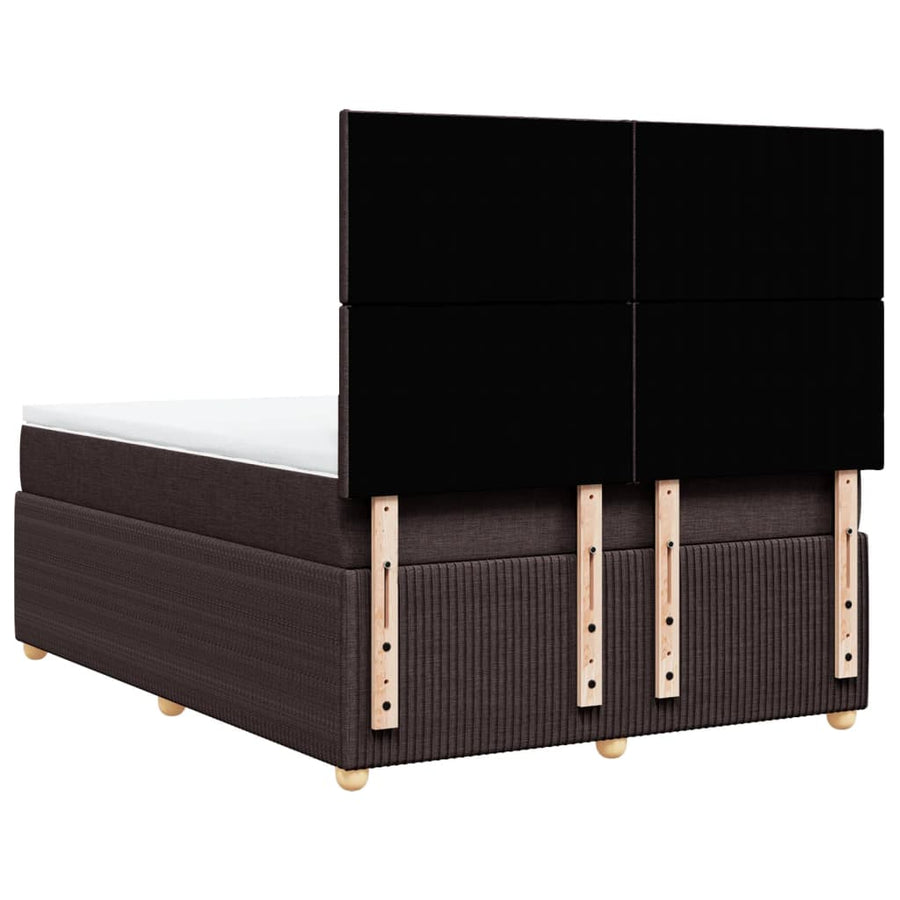 Boxspring met matras stof donkerbruin 140x190 cm