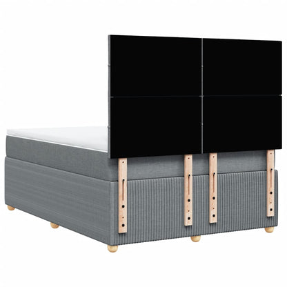 Boxspring met matras stof lichtgrijs 140x190 cm