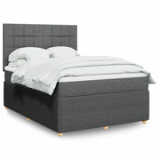 Boxspring 140x190 cm donkergrijs met matras