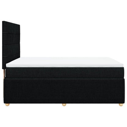 Boxspring met matras stof zwart 140x190 cm