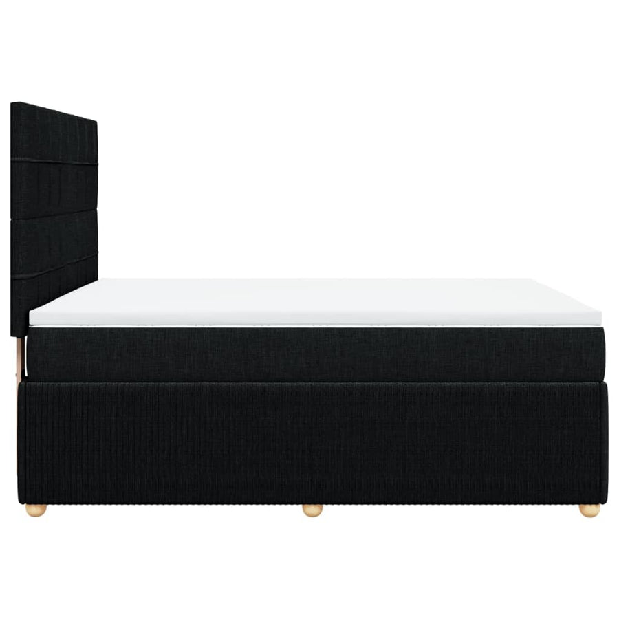 Boxspring met matras stof zwart 140x190 cm