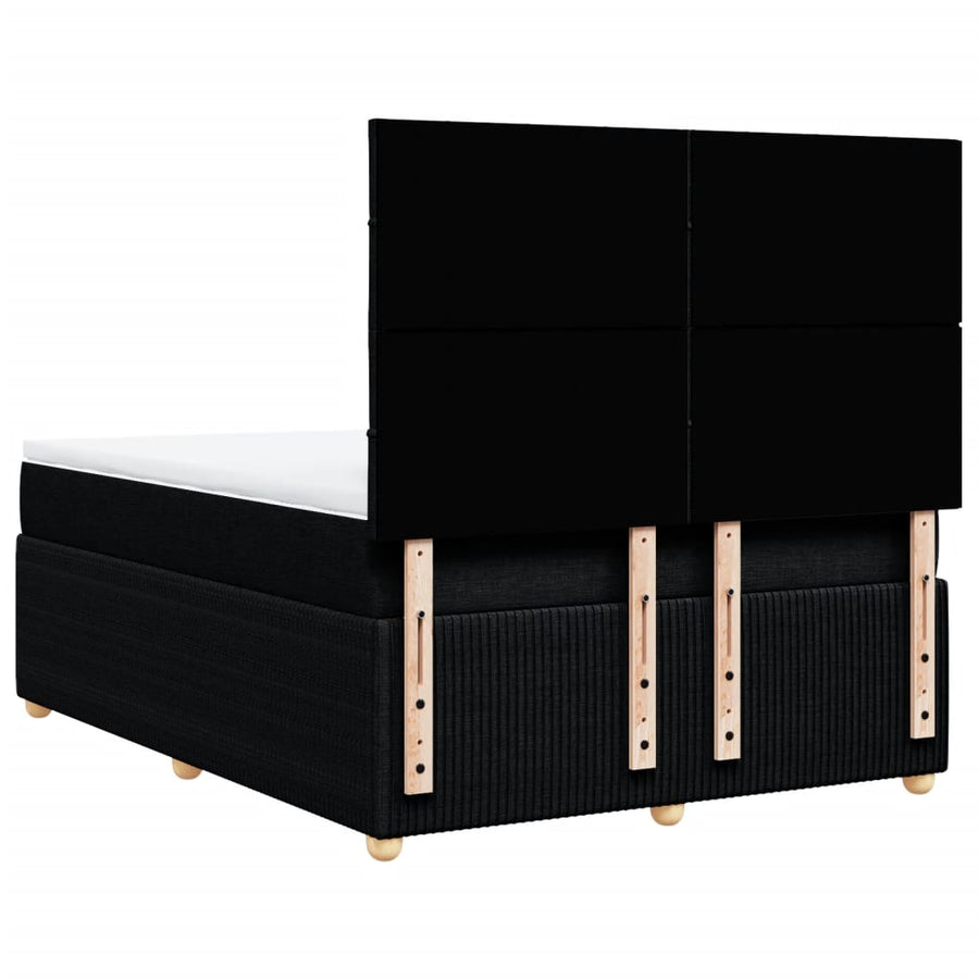 Boxspring met matras stof zwart 140x190 cm
