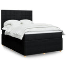 Boxspring met matras zwart 140x190 cm