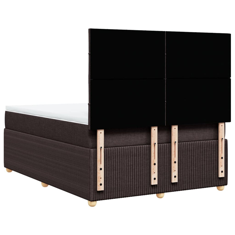 Boxspring met matras stof donkerbruin 140x190 cm