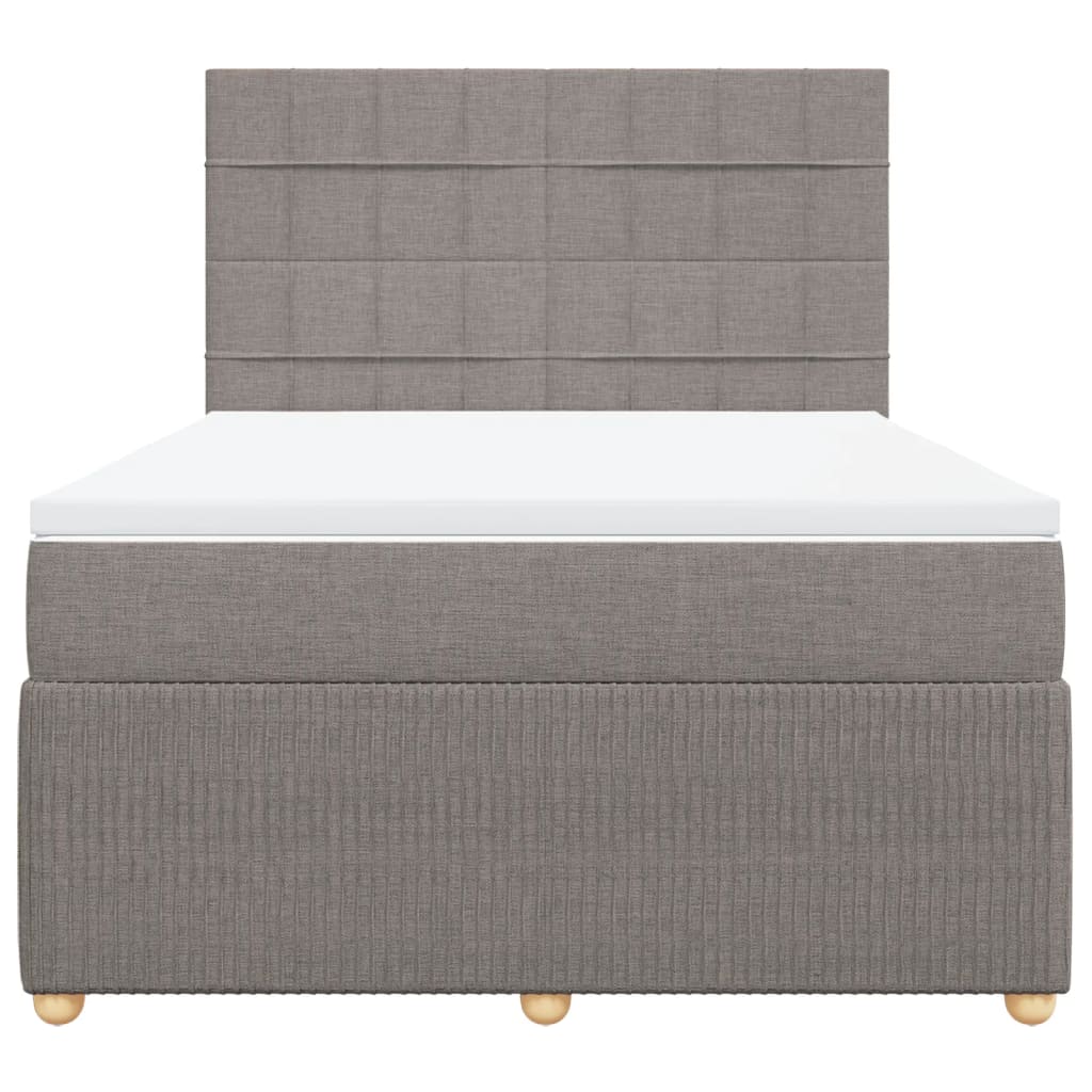 Boxspring met matras stof taupe 140x190 cm