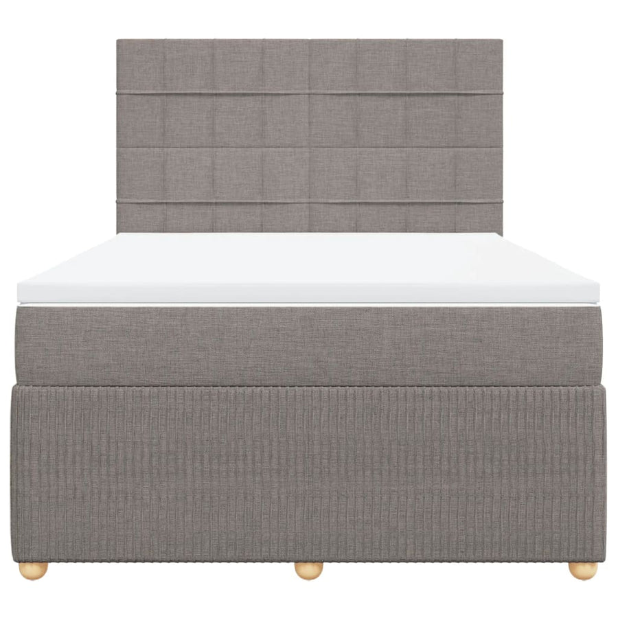 Boxspring met matras stof taupe 140x190 cm