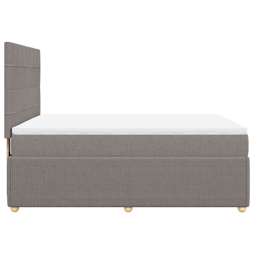 Boxspring met matras stof taupe 140x190 cm