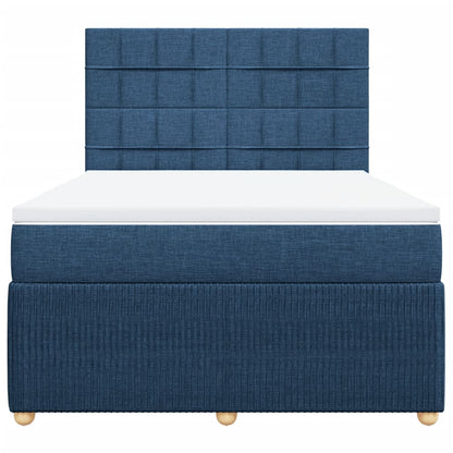 Boxspring met matras stof blauw 140x190 cm