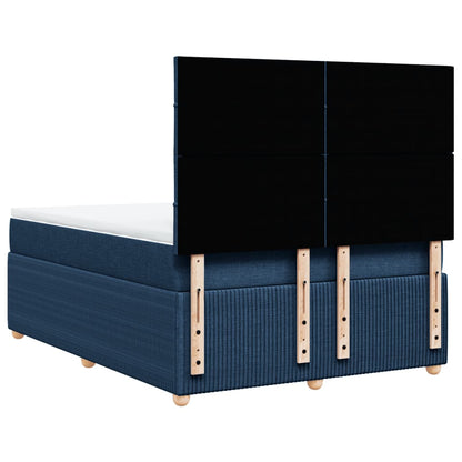 Boxspring met matras stof blauw 140x190 cm