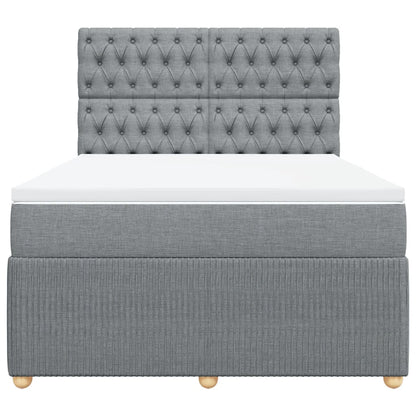 Boxspring met matras stof lichtgrijs 140x190 cm