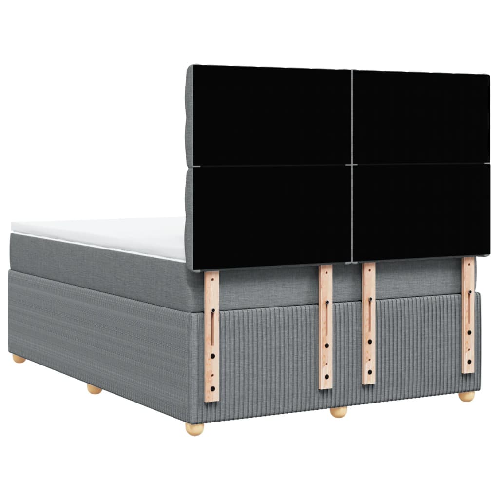 Boxspring met matras stof lichtgrijs 140x190 cm