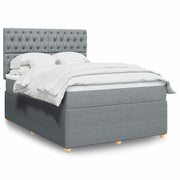 Boxspring met matras 140x190 cm lichtgrijs