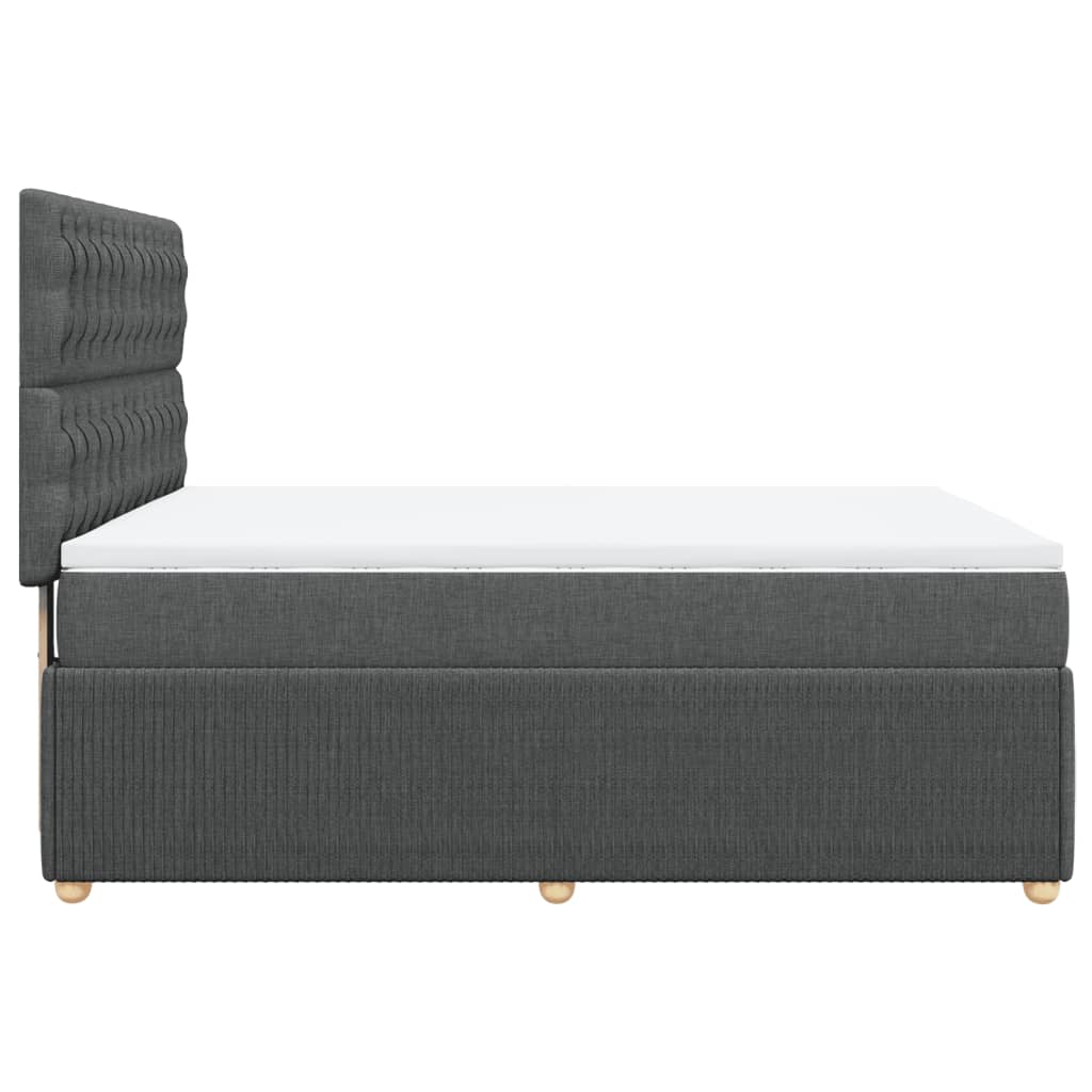Boxspring met matras stof donkergrijs 140x190 cm