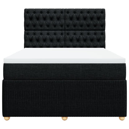Boxspring met matras stof zwart 140x190 cm