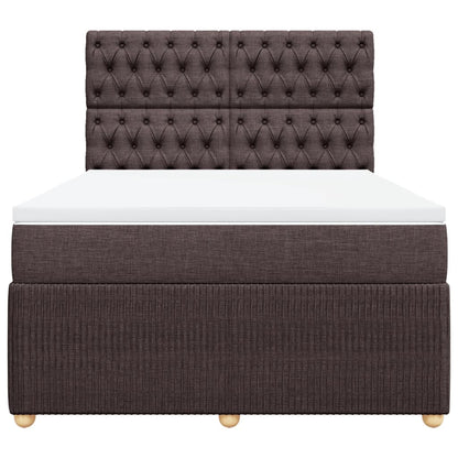 Boxspring met matras stof donkerbruin 140x190 cm