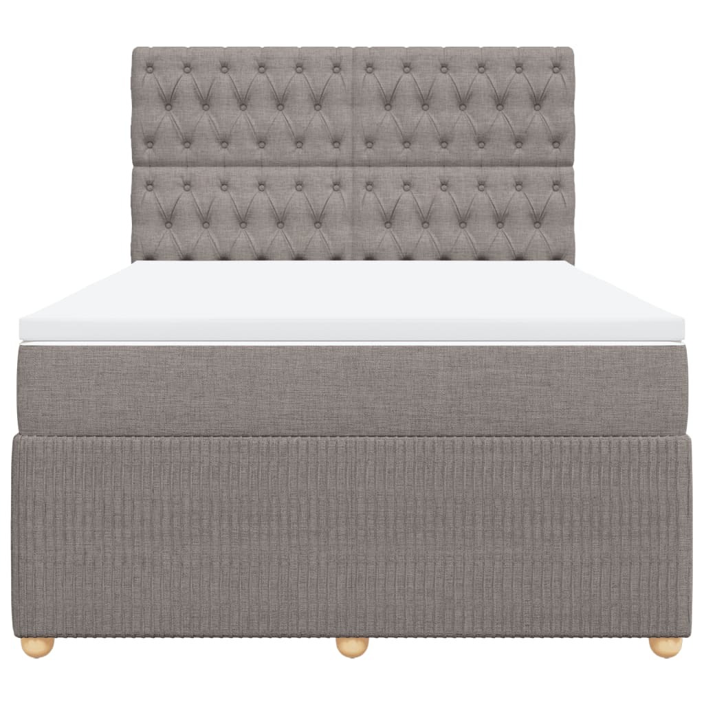 Boxspring met matras stof taupe 140x190 cm