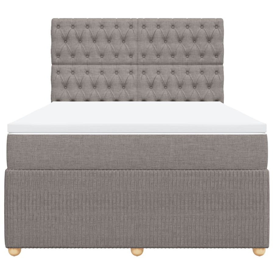 Boxspring met matras stof taupe 140x190 cm