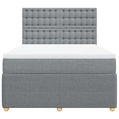 Boxspring met matras stof lichtgrijs 140x190 cm