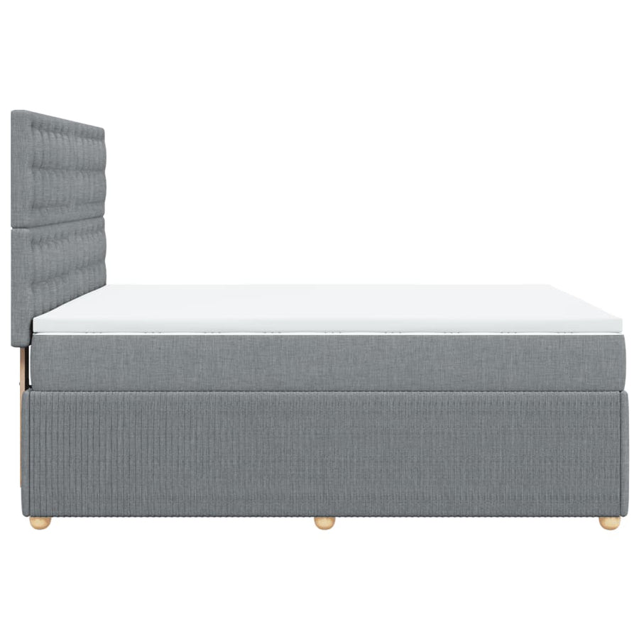 Boxspring met matras stof lichtgrijs 140x190 cm